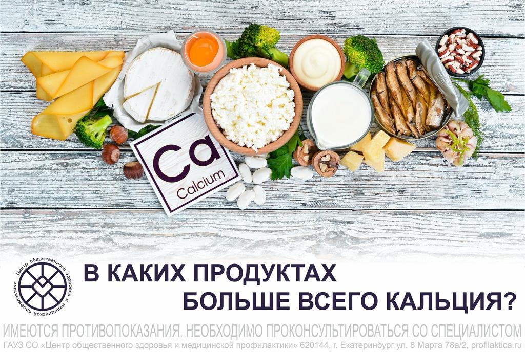 В каких продуктах больше кальция